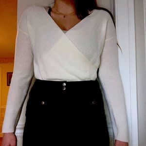 Knit white criss crossed sweater UNUSED